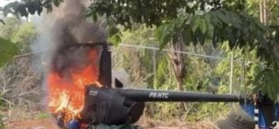 Helicóptero vindo da Venezuela é interceptado e destruído após ação da FAB